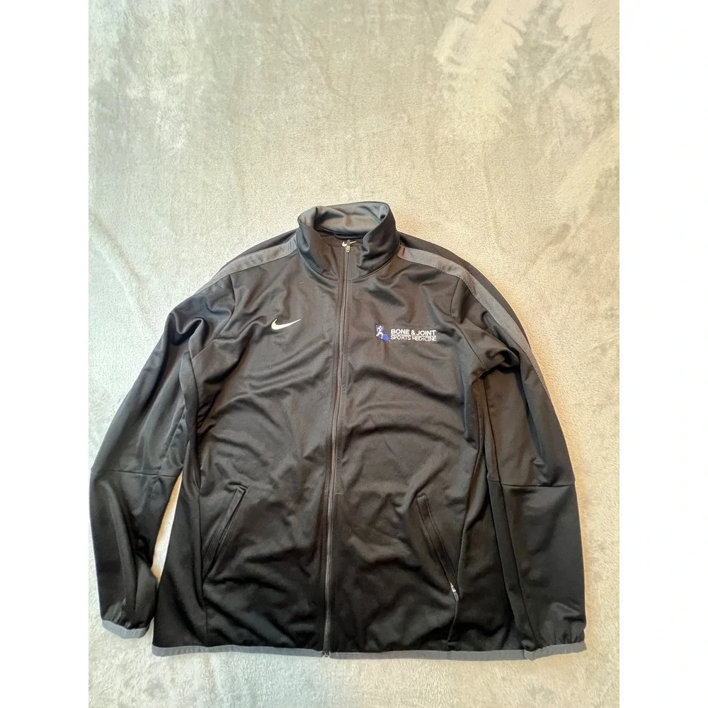Nike Track Jacket Mens XL Black  Bone & Joint Sports Medicine logo Full Zip